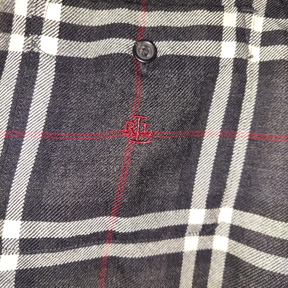 Lauren by Ralph Lauren Womens Black And Red Plaid Zip-Front Shirt Jacket Size S - Picture 3 of 11